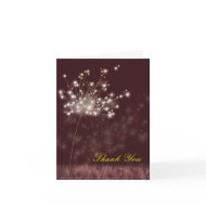 Twilight Dandelion Purple Wedding Thank You Cards