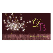 Twilight Dandelion Unique Monogram Business Cards