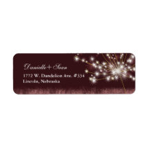 Twilight Dandelion Wedding Mailing Address Labels