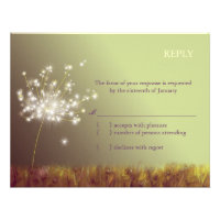 Twilight Dandelion Wedding RSVP Inserts (4.25x5.5) Announcements