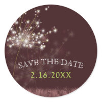 Twilight Dandelion Wedding Save the Date Stickers