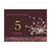 Twilight Dandelion Wedding Table Number Postcards postcard