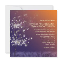 Twilight Dandelion Whimsical Floral Formal Wedding Custom Announcement