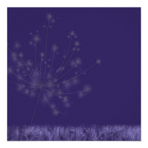 Twilight Dandelion Whimsical Floral Formal Wedding Custom Announcement