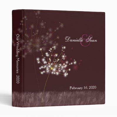 Twilight Dandelions Floral Wedding Binder