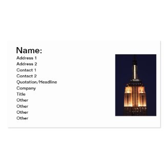 Twilight: Empire State Building lit up Pink - 01 Business Cards