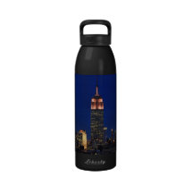 Twilight: Empire State Building lit up Pink - 03 Water Bottle