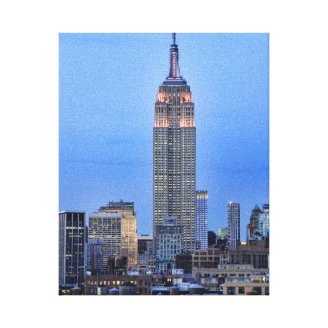 Twilight: Empire State Building lit up Pink - 04 Gallery Wrapped Canvas