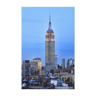 Twilight: Empire State Building lit up Pink - 04 Gallery Wrap Canvas