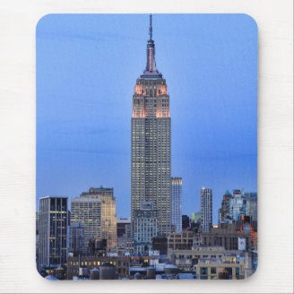 Twilight: Empire State Building lit up Pink - 04 Mouse Pads