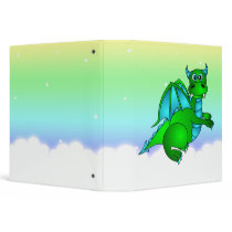 Twilight Flight - Cute Green & Blue Dragon Binder