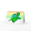 Twilight Flight - Cute Green & Blue Dragon cards