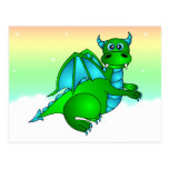 Twilight Flight - Cute Green & Blue Dragon Postcards