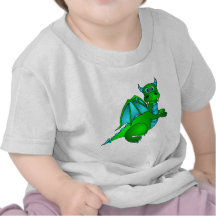 Twilight Flight - Cute Green & Blue Dragon Tee Shirts