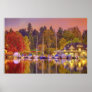 Twilight Harbour in Autumn Print