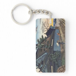 Twilight in the village Nara Takeji Asano scenery Rectangle Acrylic Key Chains