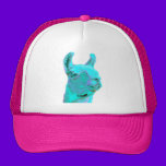 Twilight Llama, turqoise llama, llama head hats