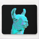 Twilight Llama, turqoise llama, llama head mousepads