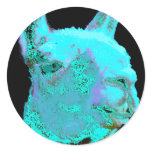 Twilight Llama, turqoise llama, llama head Sticker