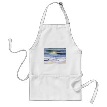 Twilight Ocean Waves Beach Surf Decor Art Apron