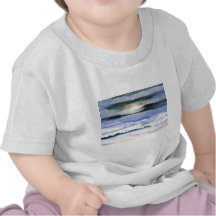 Twilight Ocean Waves Beach Surf Decor Art Tshirt