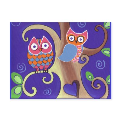 Twilight Owls Postcards by lynndarakosdesigns