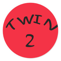 Twin 2 round sticker