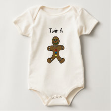 Twin A gingerbread man onsie shirt