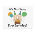 Twin Babies 1st Birthday Tshirts and Gifts postcards by kids_birthdays Twin Babies 1st Birthday Tshirts and Gifts postcards