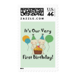Twin Babies 1st Birthday Tshirts and Gifts Stamps