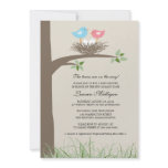 Twin Baby Bird's Nest Baby Shower Announcement