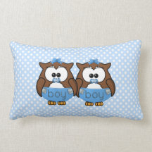 twin baby boy owl pillows