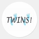 Twin Baby Boys Round Sticker