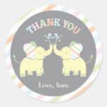 Twin Baby Elephant  |  Favor Sticker stickers