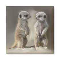 Twin baby Meerkats Fridge Magnet