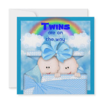 TWIN  Baby Shower BOYS Invitation