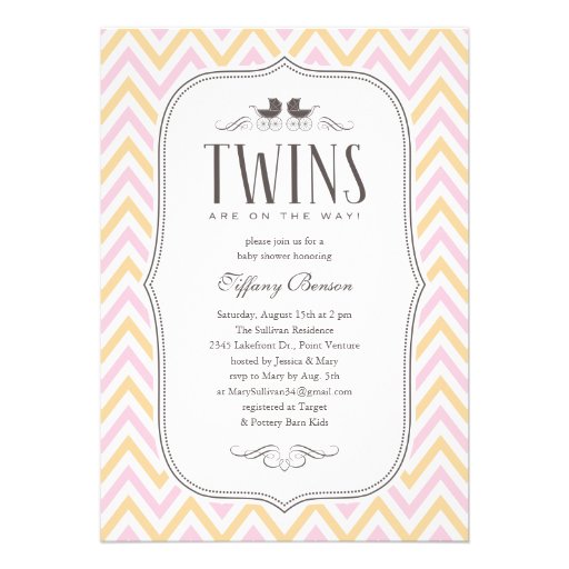 Twin Baby Shower Invitations