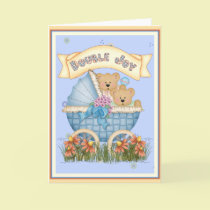 Twin Bears Baby Carriage cards