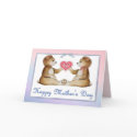Twin Bears - Boy and Girl on Mother's Day Card