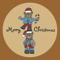 twin bears in coats sticker