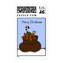 twin bears in santa sack stamp