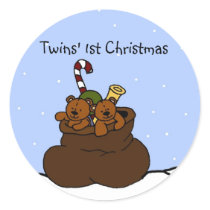 twin bears in santa sack stickers by littlemunchkins twin bears in santa sack stickers