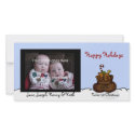 Twin bears in Santas sack photo card photo cards