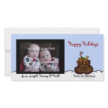 Twin bears in Santas sack photo card photo cards
