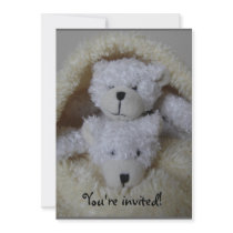 Twin bears stacked baby shower invitation by littlemunchkins Twin bears stacked baby shower invitation
