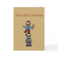 Twin bears stacked card