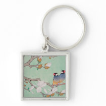 Twin Birds in the Branches Key Chain