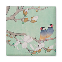 Twin Birds in the Branches Refrigerator Magnets
