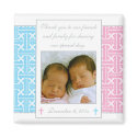 Twin Boy and Girl Baptism Favor - Photo Magnet magnet