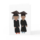 Twin boy and girl graduating Card